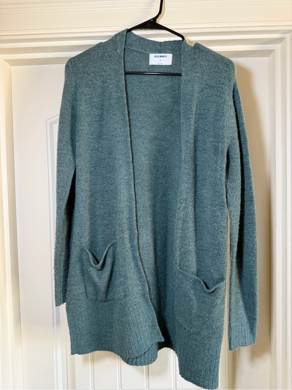 Old Navy Teal Open-Front Pocket Cardigan